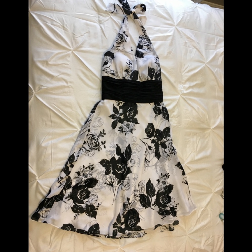 Black & White Halter Dress